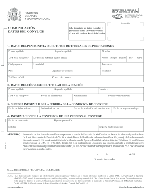 Comunicación de datos del cónyuge del pensionista