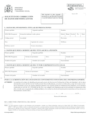 Solicitud de Corrección de Datos Identificativos