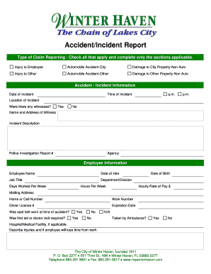 Accident/Incident Report Form