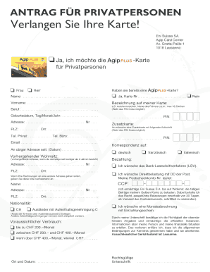 ANTRAG FÜR PRIVATPERSONEN