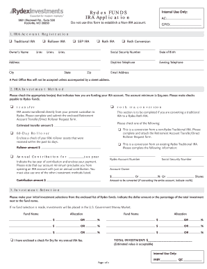 Rydex IRA Account Application