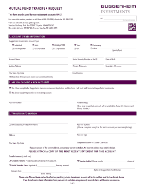 Mutual Fund Transfer Request Form