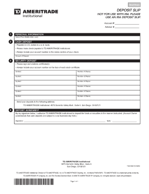 TD Ameritrade Deposit Slip