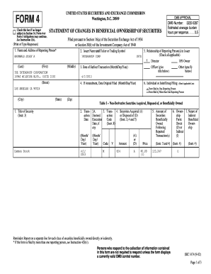 SEC Form 4 Statement of Changes in Beneficial Ownership
