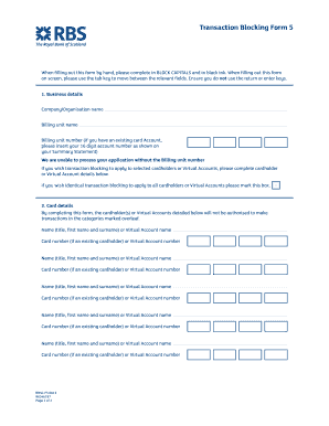 Transaction Blocking Form 5