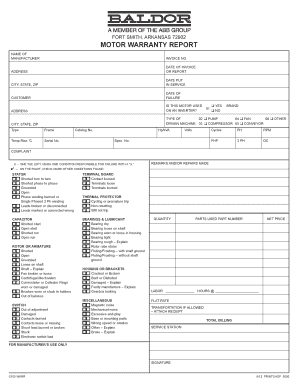 Motor Warranty Report