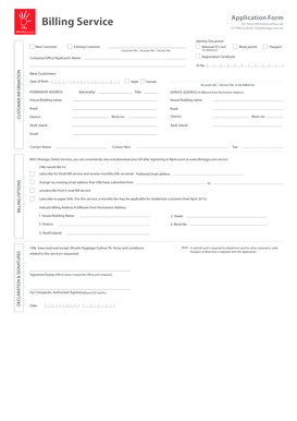 Billing Service Application Form