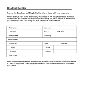 Student Details Form