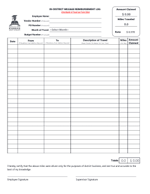 FDF-In District Mileage Form v - kckps