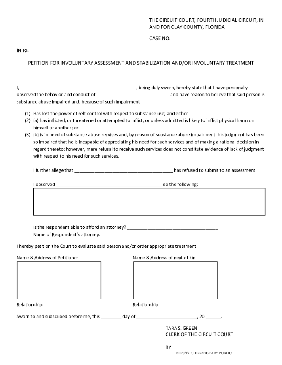 Marchman Act Form The Basics