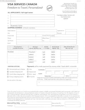 Visa Application Authorization Form