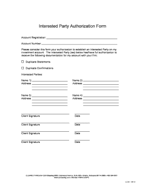 Interested Party Authorization Form