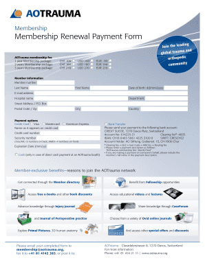 AOTrauma Membership Renewal Payment Form
