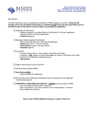 New Hampshire Retirement Application