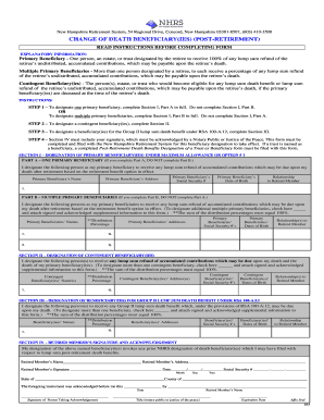 New Hampshire Retirement System Death Beneficiary Form