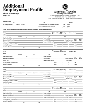 Salary adjustment letter to employee - Additional Employment Profile - American Traveler