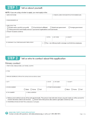 Small Business Health Options Program (SHOP) Application