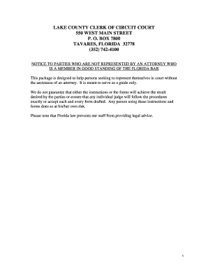 Florida Small Claims Court Instructions and Forms