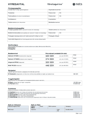 Swedish Payment Terminal Lease Agreement