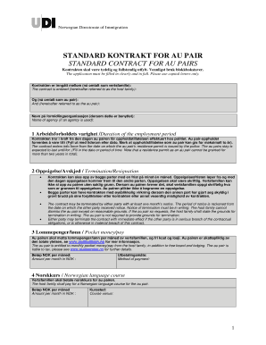 Standard Contract for Au Pair