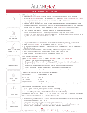 Allan Gray Living Annuity Application