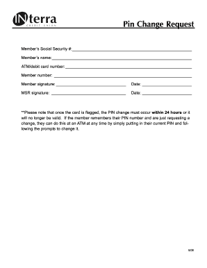 Pin Change Request Form
