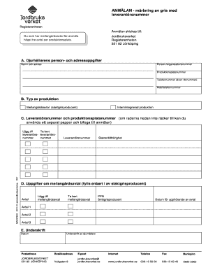 Swedish Pig Marking Notification Form