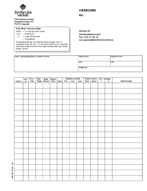Swedish Plant Protection Center Crop Assessment Form