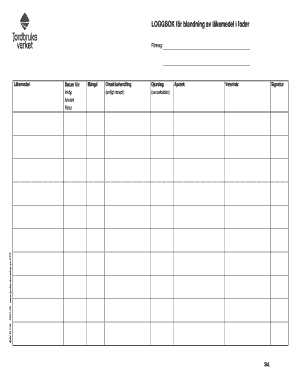 Swedish Veterinary Medicine Mixing Logbook