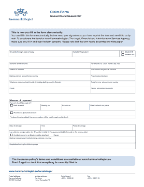 Student Insurance Claim Form