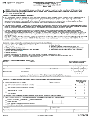 Canada Non-Resident Tax Reduction Application