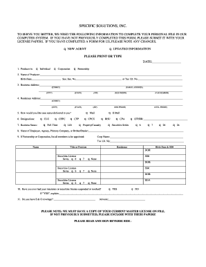 New Agent Information Form