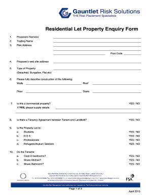 Residential Property Enquiry Form