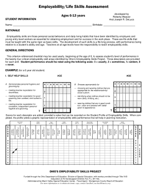 Ohio Employability Skills Assessment Form