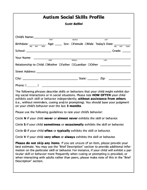 Autism Social Skills Profile
