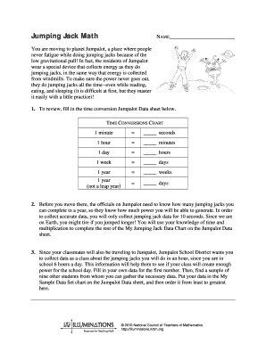 Jumping Jack Math Worksheet
