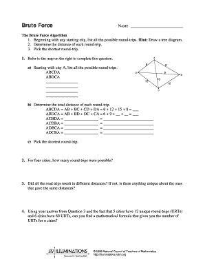 Brute Force Algorithm Worksheet