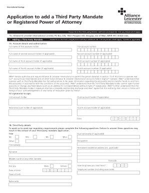Third Party Mandate or Power of Attorney Application