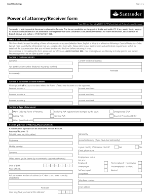 Power of Attorney/Receiver Form