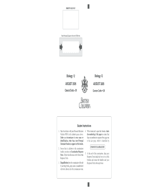 Biology 12 Provincial Exam