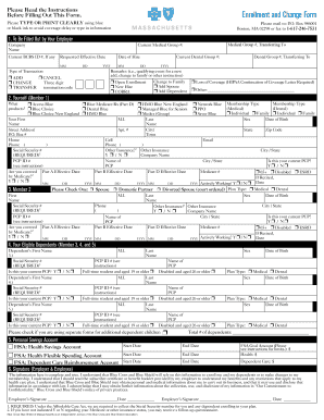Blue Cross Blue Shield Enrollment Form