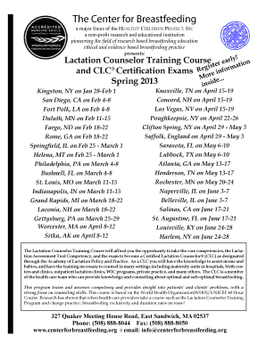 Lactation Counselor Training Course