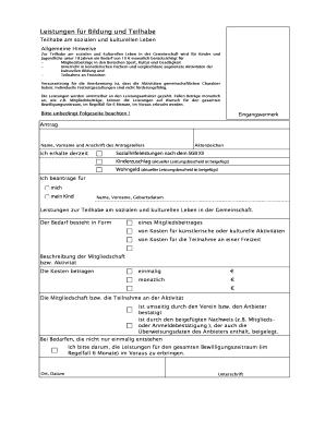 Leistungen für Bildung und Teilhabe