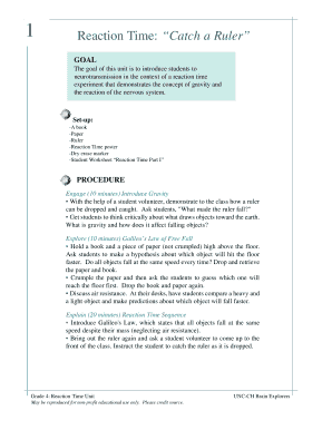 Reaction Time Experiment Worksheet
