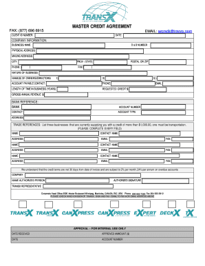 Master Credit Agreement