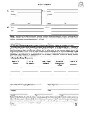 Stock Verification Form
