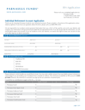 Parnassus Funds IRA Application