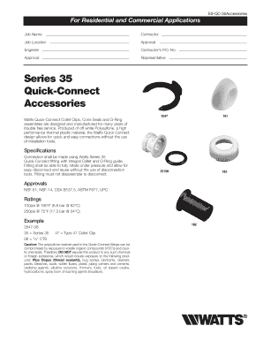 Watts Quick-Connect Accessories Form