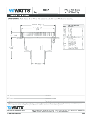 PVC or ABS Drain Specification
