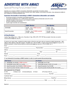 AMAC Advertising Application Form